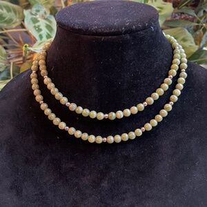 Connemara Marble Sterling Silver Tone Bead Necklace 32 inch